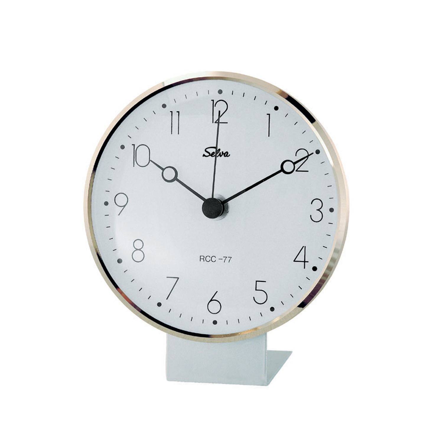 Zeit.punkt Funk-Tischuhr, Silber, aus Metall, arabische Ziffern, made in Germany