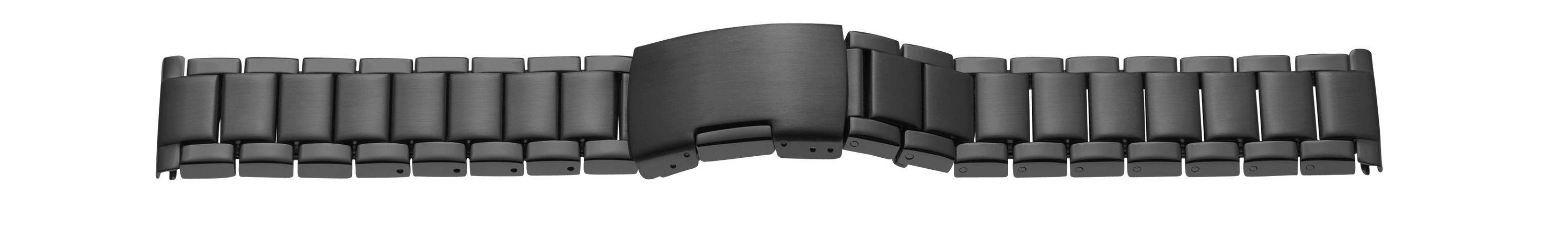SELVA Metallband Edelstahl 20mm schwarz PVD, poliert/mattiert