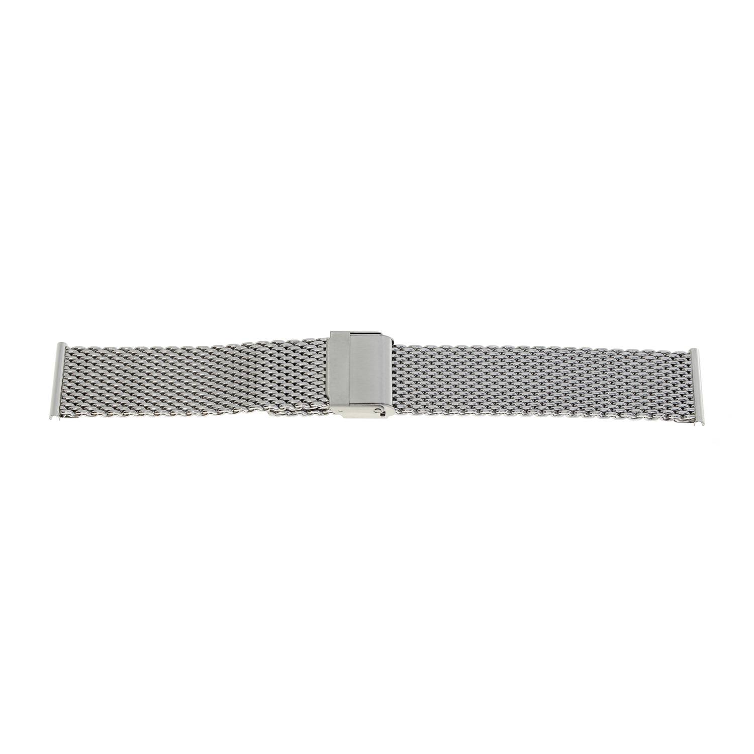 SELVA Metallband, Milanaise-Band für Herren, aus Edelstahl, Silber, satiniert