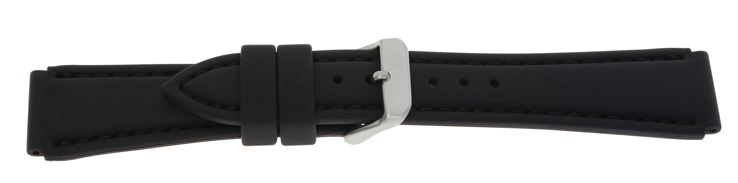 SELVA Silikonband 20 mm schwarz mit schwarzer Naht