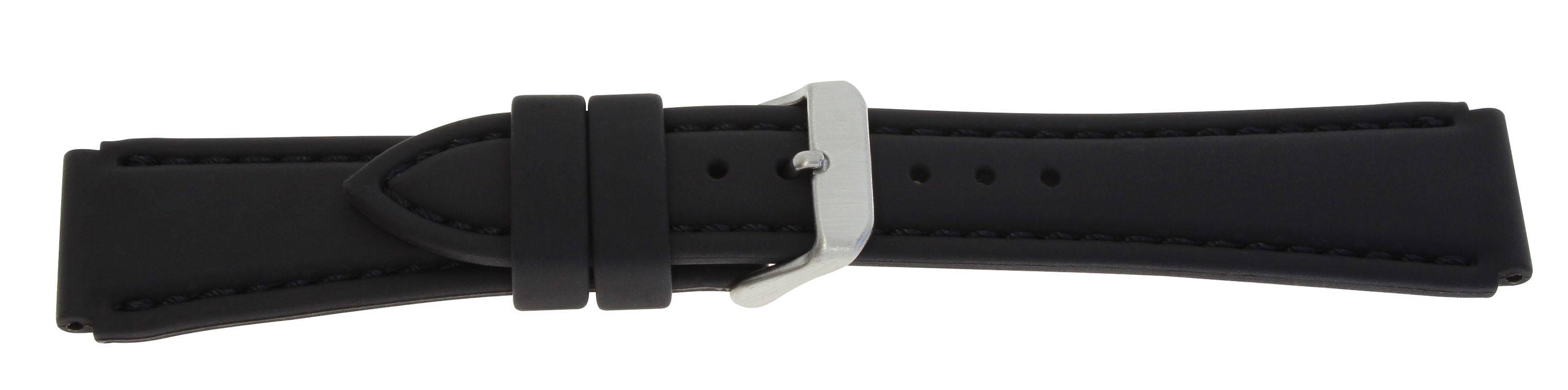 SELVA Silikonband 20 mm schwarz mit schwarzer Naht