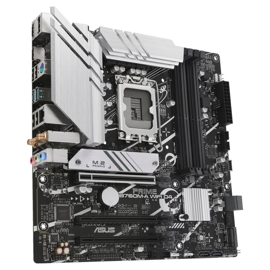 ASUS PRIME B760M-A WIFI D4 - Motherboard - micro ATX - LGA1700-Sockel - B760 Chipsatz - USB 3.2 Gen 2, USB 3.2 Gen 1, US