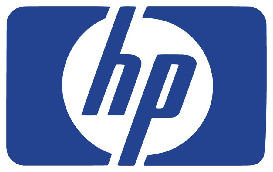 HP-Logo: weiße Buchstaben „hp