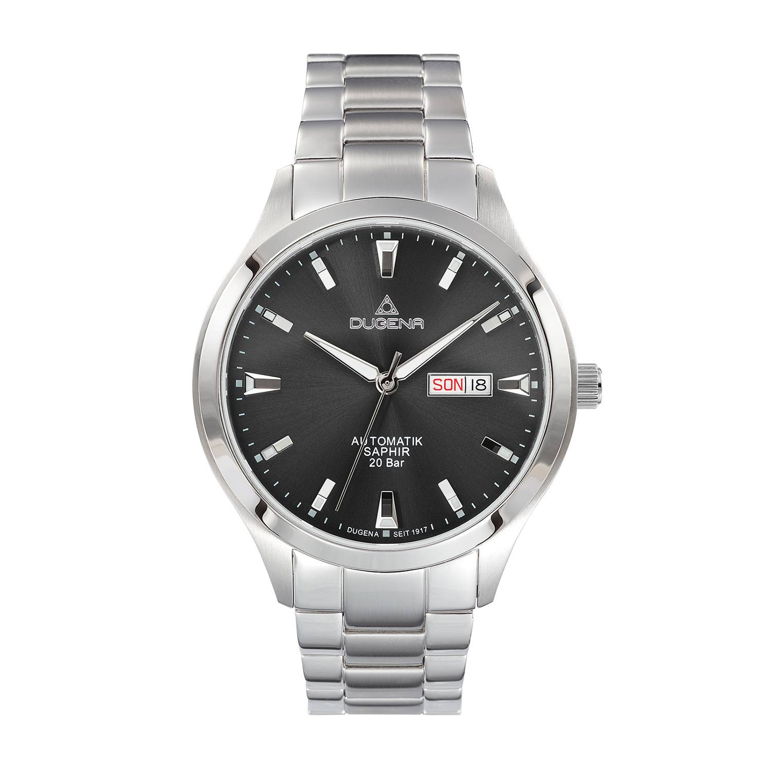 Dugena Herren-Armbanduhr Tresor Master Automatik, Edelstahl, Saphirglas, 20 bar