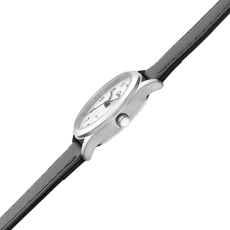 SELVA SELVA Quarz-Armbanduhr mit Lederband Zifferblatt weiß, Gehäuse vergoldet Ø 27mm