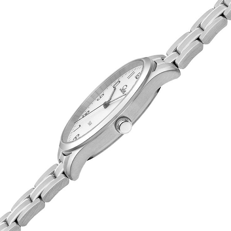 SELVA SELVA Quarz-Armbanduhr mit Edelstahlband Zifferblatt schwarz Ø 39mm