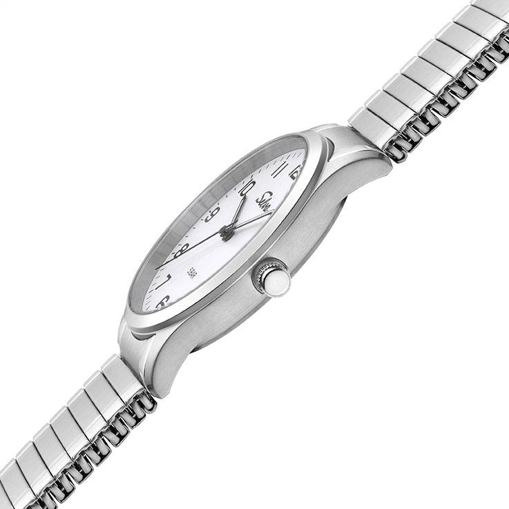 SELVA SELVA Quarz-Armbanduhr mit Zugband bicolor, Zifferblatt weiß Ø 39mm