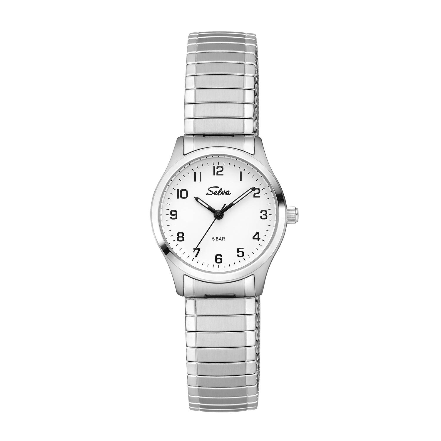 SELVA SELVA Quarz-Armbanduhr mit Zugband Zifferblatt schwarz Ø 27mm