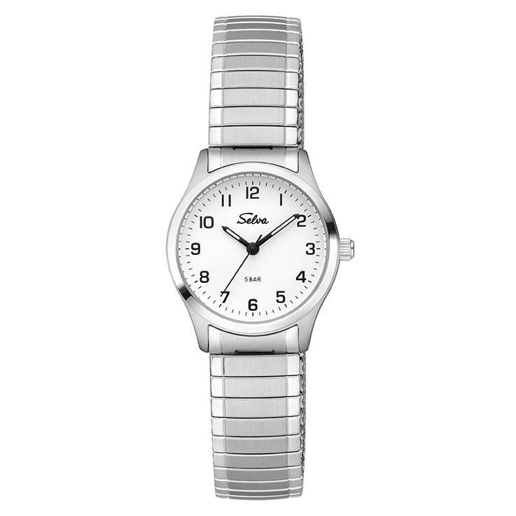 SELVA SELVA Quarz-Armbanduhr mit Zugband Zifferblatt schwarz Ø 27mm