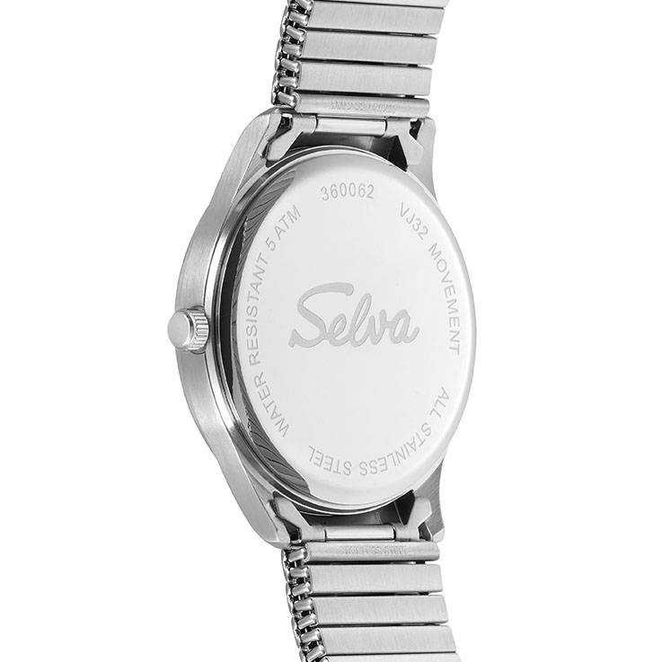 SELVA SELVA Quarz-Armbanduhr mit Zugband, Zifferblatt schwarz Ø 39mm