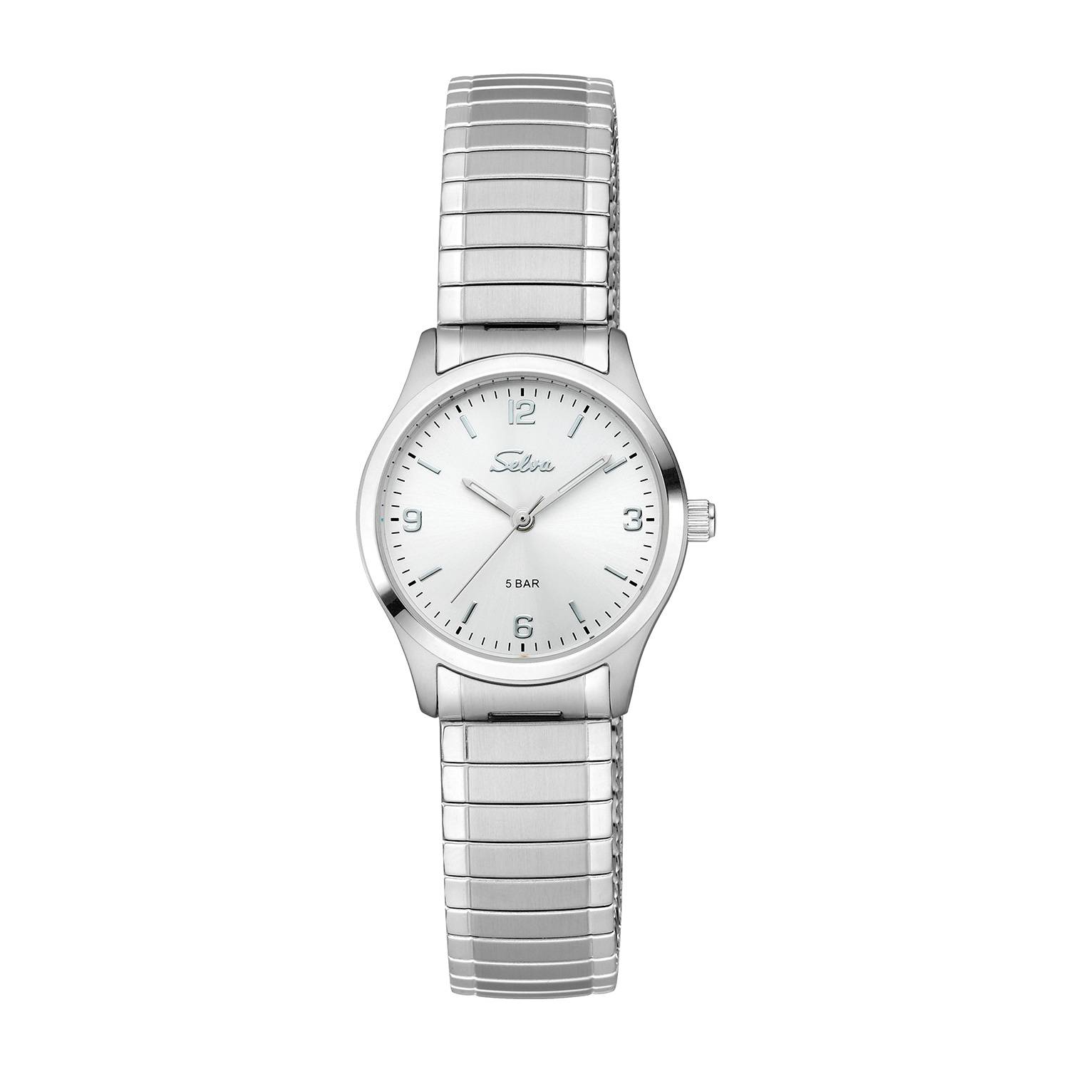 SELVA SELVA Quarz-Armbanduhr mit Zugband, Zifferblatt schwarz Ø 27mm