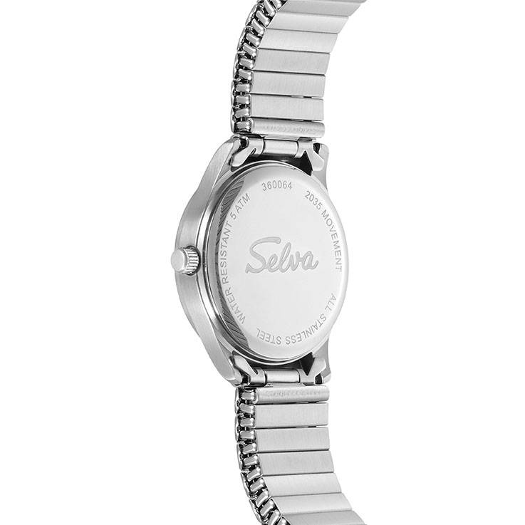 SELVA SELVA Quarz-Armbanduhr mit Zugband, Zifferblatt schwarz Ø 27mm