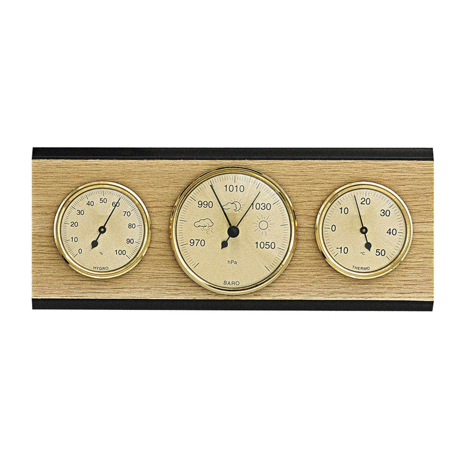 SELVA Wetterstation mit Hygrometer, Barometer und Thermometer, 110 x 270 mm