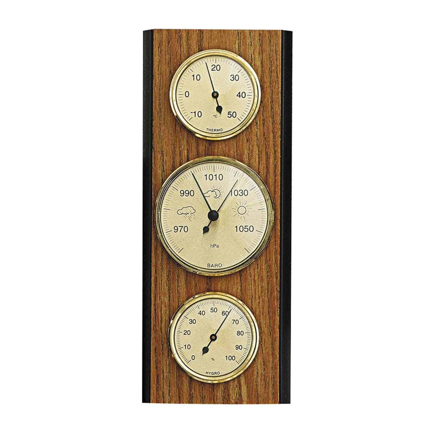 SELVA Wetterstation mit Hygrometer, Barometer und Thermometer, 110 x 270 mm