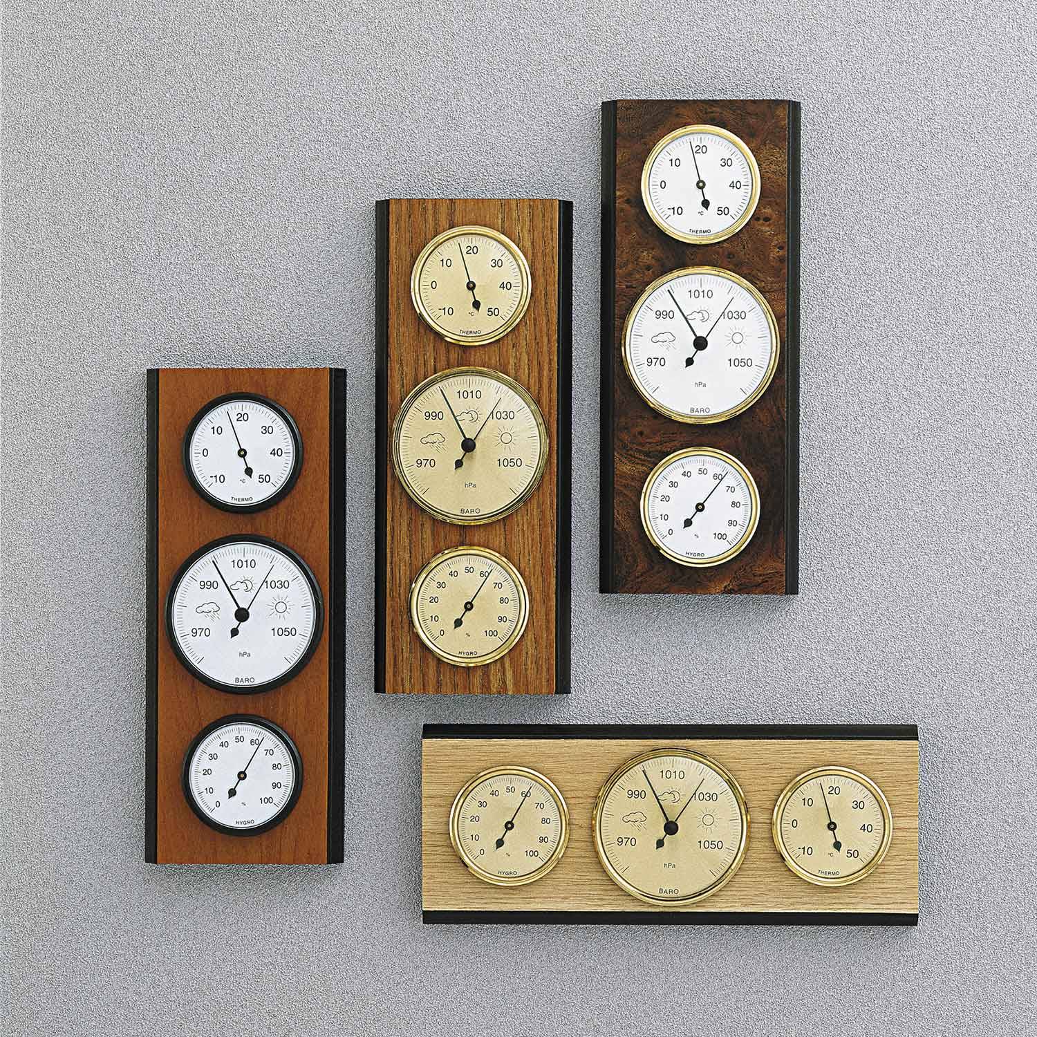 SELVA Wetterstation mit Hygrometer, Barometer und Thermometer, 110 x 270 mm