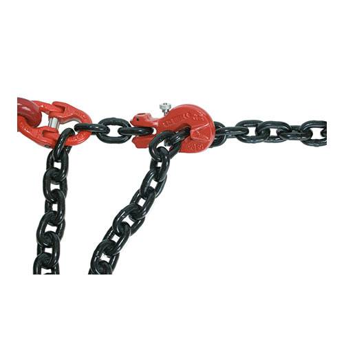 SAFETEX Verzurrkette mit Ratschenlastspanner und Ausdrehsicherung (1-teilig | Verkürzungshaken | Länge 3,50m) - schwarz