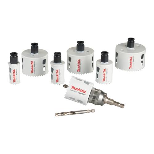 MAKITA E-12295 - Lochsägenset universal (EZYCHANGE | 9-teilig | incl. Adapter, Zentrierbohrer & Koffer)