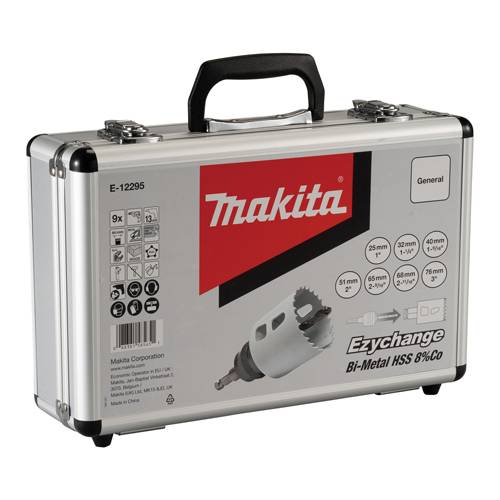 MAKITA E-12295 - Lochsägenset universal (EZYCHANGE | 9-teilig | incl. Adapter, Zentrierbohrer & Koffer)