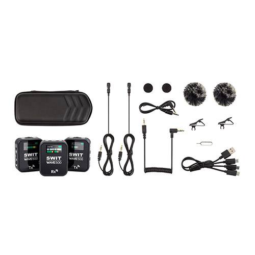 SWIT ELECTRONICS WAVE500 - Dual Channel Wireless Mikrofon mit Receiver & Transmitter (Zweikanalige Aufzeichnung |