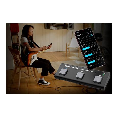 ROLAND FS-1-WL - BOSS Wireless Fußschalter mit anpassbarem Bluetooth-Foot-Controller - schwarz
