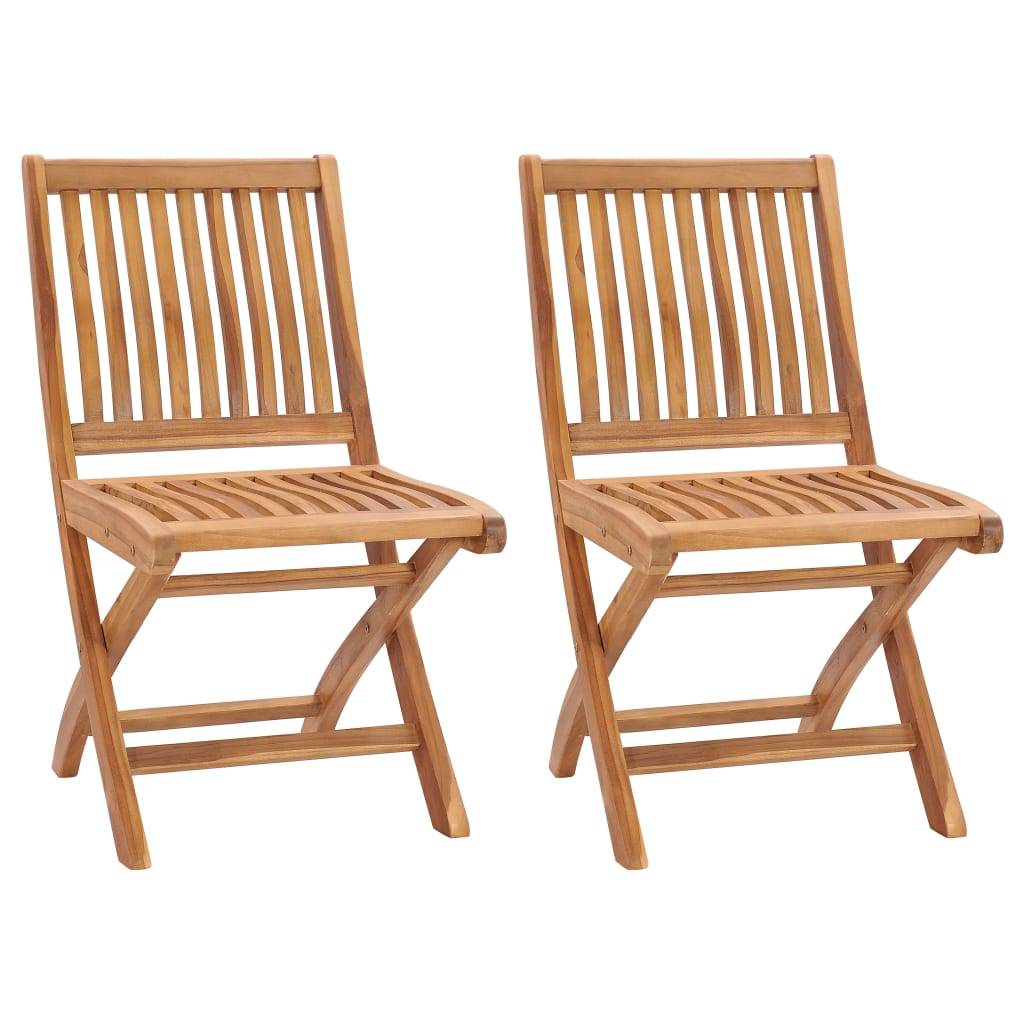 vidaXL Klappbare Gartenstühle 2 Stk. Massivholz Teak