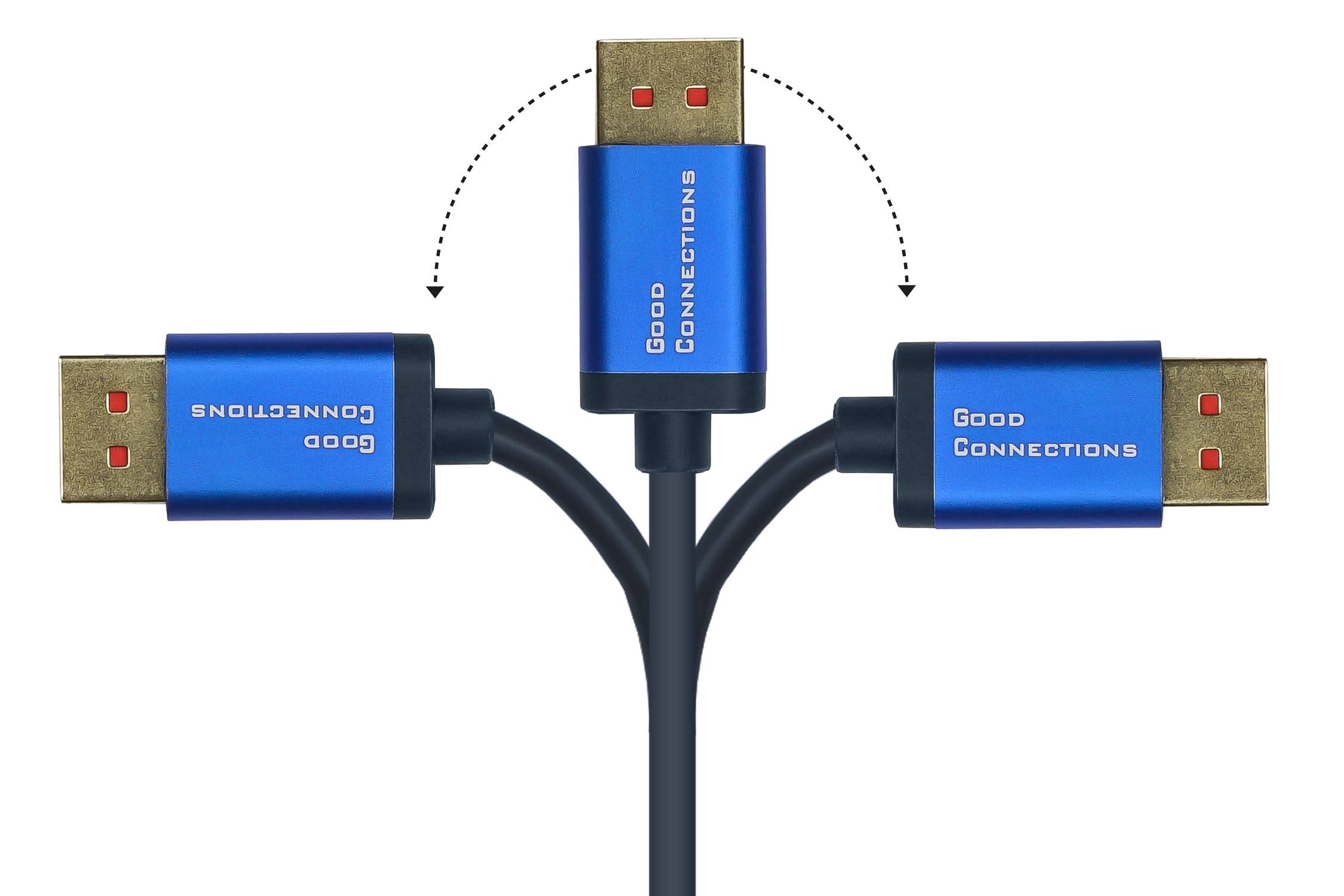 Good Connections® DisplayPort 1.4 SmartFLEX Kabel, 8K UHD-2 / 4K UHD, Aluminiumgehäuse, CU, dunkelblau, 5m