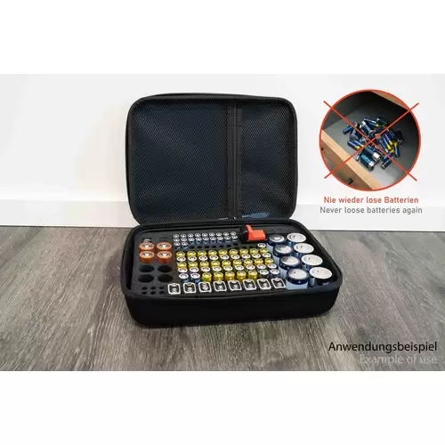 kabelmeister® Batterie Case - Praktische Aufbewahrungstasche für Batterien und Akkus, inkl. Tester kabelmeister® Batterie Case - Praktische Aufbewahrungstasche für Batterien und Akkus, inkl. Tester