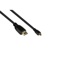 HDMI 2.0b Kabel, Stecker (Typ A) an Mirco Stecker (Typ D), 4K / UHD @60Hz, 18 Gbit/s, schwarz, 1,5m HDMI 2.0b Kabel, Stecker (Typ A) an Mirco Stecker (Typ D), 4K / UHD @60Hz, 18 Gbit/s, schwarz, 1,5m