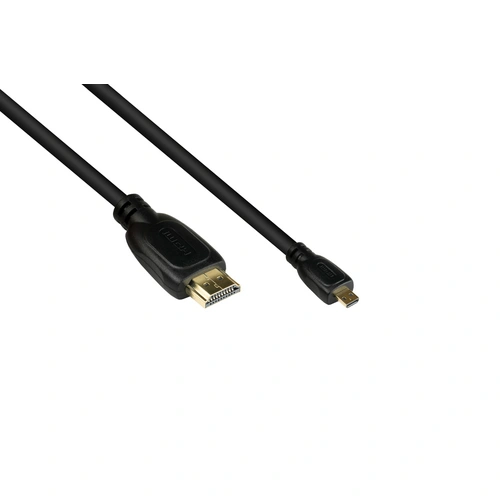 HDMI 2.0b Kabel, Stecker (Typ A) an Mirco Stecker (Typ D), 4K / UHD @60Hz, 18 Gbit/s, schwarz, 1,5m HDMI 2.0b Kabel, Stecker (Typ A) an Mirco Stecker (Typ D), 4K / UHD @60Hz, 18 Gbit/s, schwarz, 1,5m