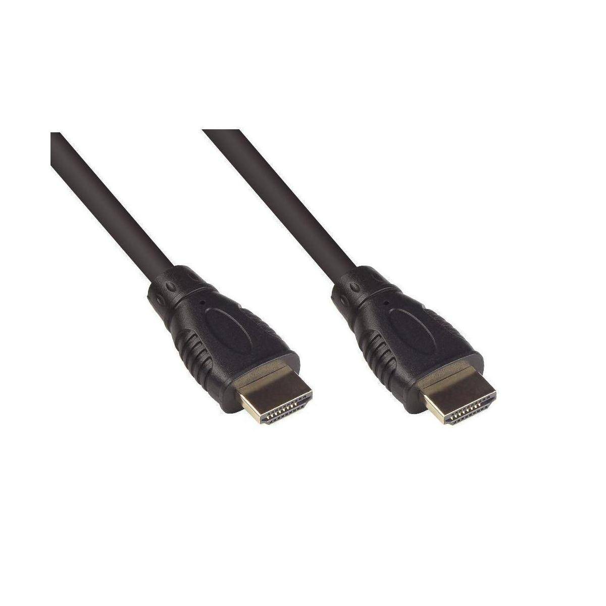 SO-38174 - Anschlusskabel HDMI 2.0b, 4K UHD 60Hz, 18 Gbits, vergoldete Kontakte, schwarz, 3m