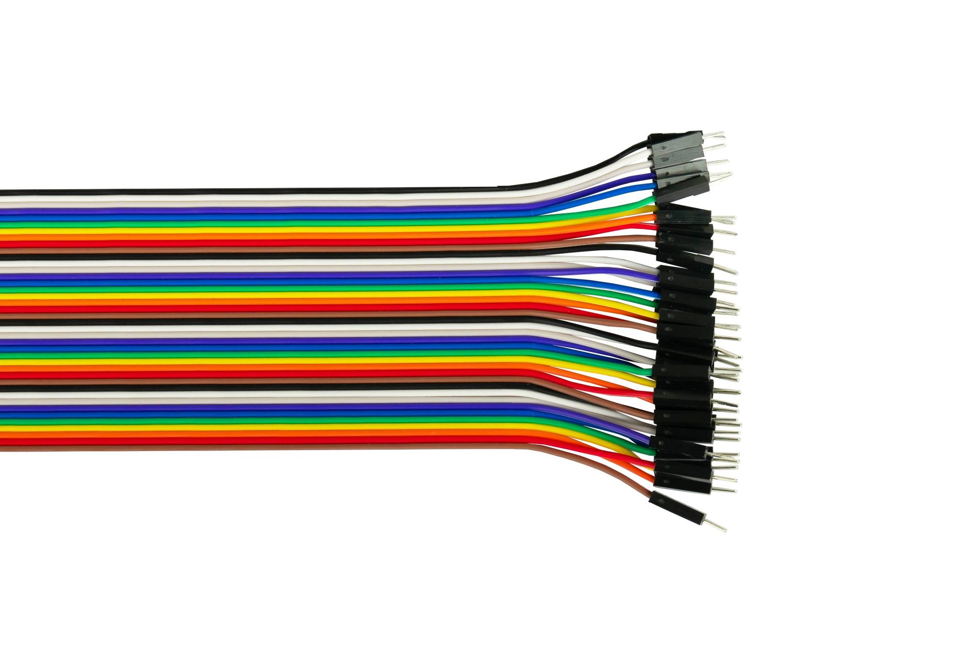 kabelmeister® Jumper Wire 40-Pin trennbare Adern für Arduino, Raspberry Pi etc., Stecker an Stecker, 5er-Set, 40cm
