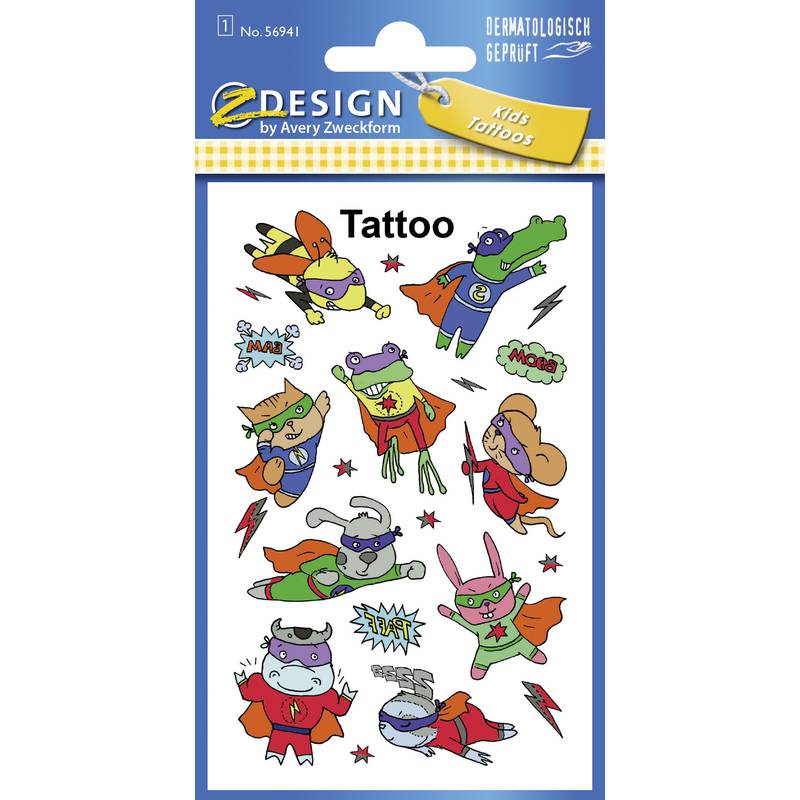 AVERY Zweckform ZDesign KIDS Tattoos "Superhelden"
