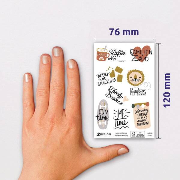 Sticker 76x120mm 2 Bogen Motiv Mom Life
