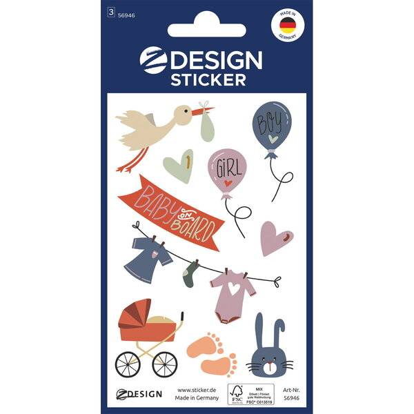 Sticker 76x120mm 3 Bogen Motiv Baby