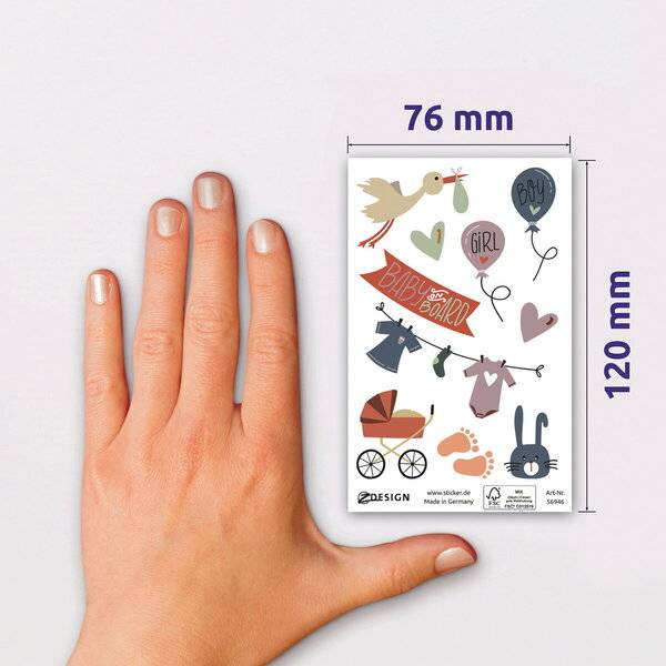 Sticker 76x120mm 3 Bogen Motiv Baby