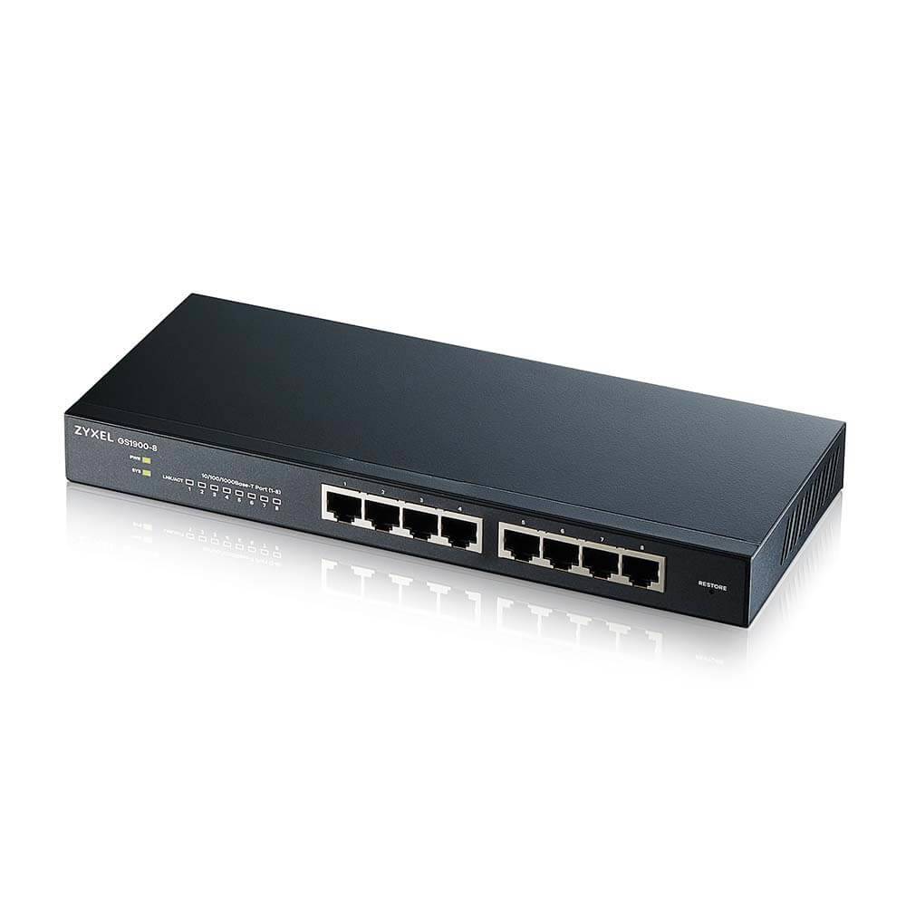 GS1900-8, 8 Port L2 Smart Switch, Desktop, lüfterlos
