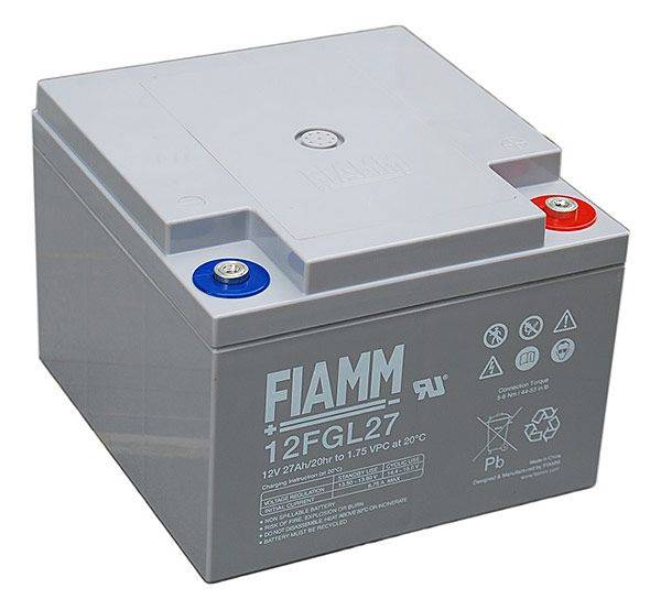 Fiamm Blei-Akku 12FGL27 Pb 12V / 27000mAh 10-Jahresbatterie, M5