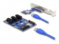 Delock Riser Card - Riser Card PCI Express x1 to 3 x PCIe x1 with 50 cm USB cabl