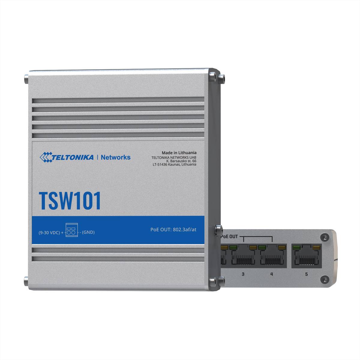 TELTONIKA TSW101 Switch 4xPoE+ Automotive In-Vehicle