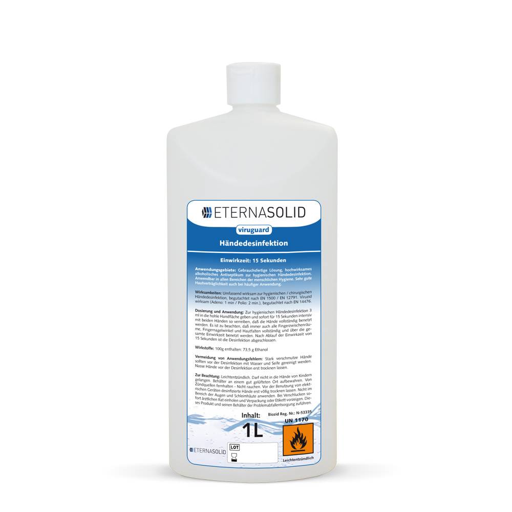 ETERNASOLID Händedesinfektion, Euroflasche, 1 Liter