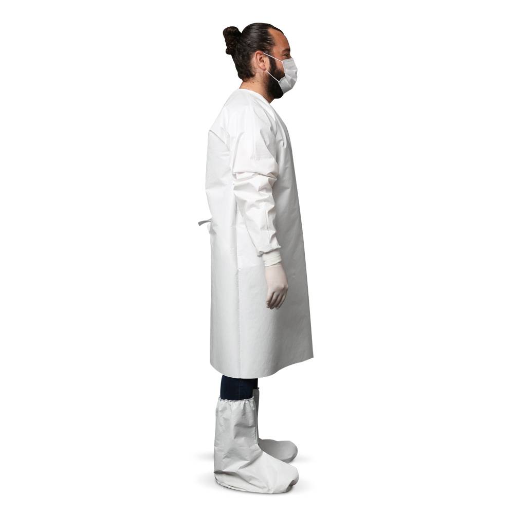 ETERNASOLID Vlies Schutzkittel mit PE-Beschichtung, weiß, 10 Stück/Pack