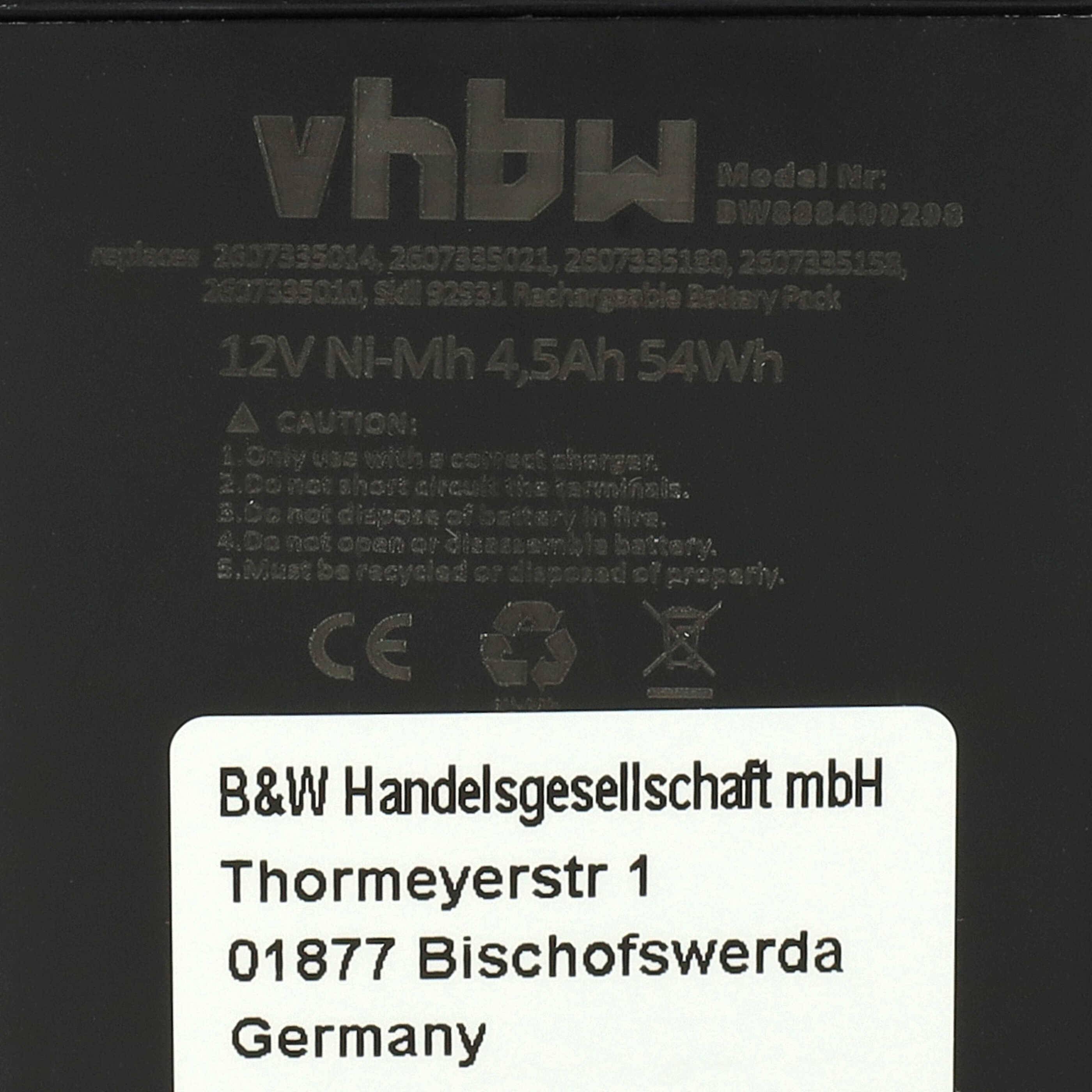 EXTENSILO Akku kompatibel mit Bosch GBM-Serie 1. Generation Werkzeug (4500 mAh, NiMH, 12 V)