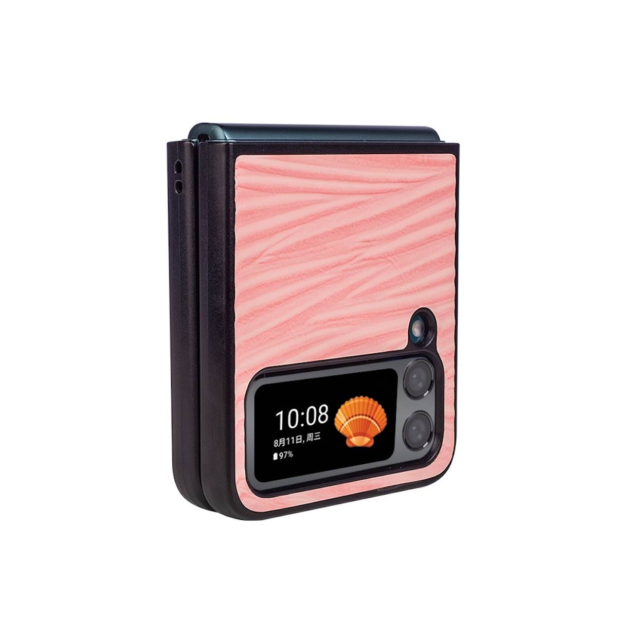 Für Samsung Galaxy Z Flip4 5G Design Wellen Cover Handy Tasche Hülle Etuis Muster Pink