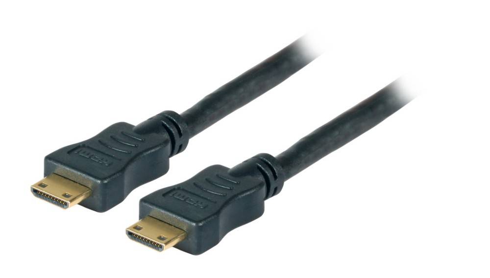 Zwei schwarze HDMI-Kabel mit Standard-Anschlüssen an jedem Ende, verwendet zur Übertragung von digitalem Video und Audio zwischen Geräten.