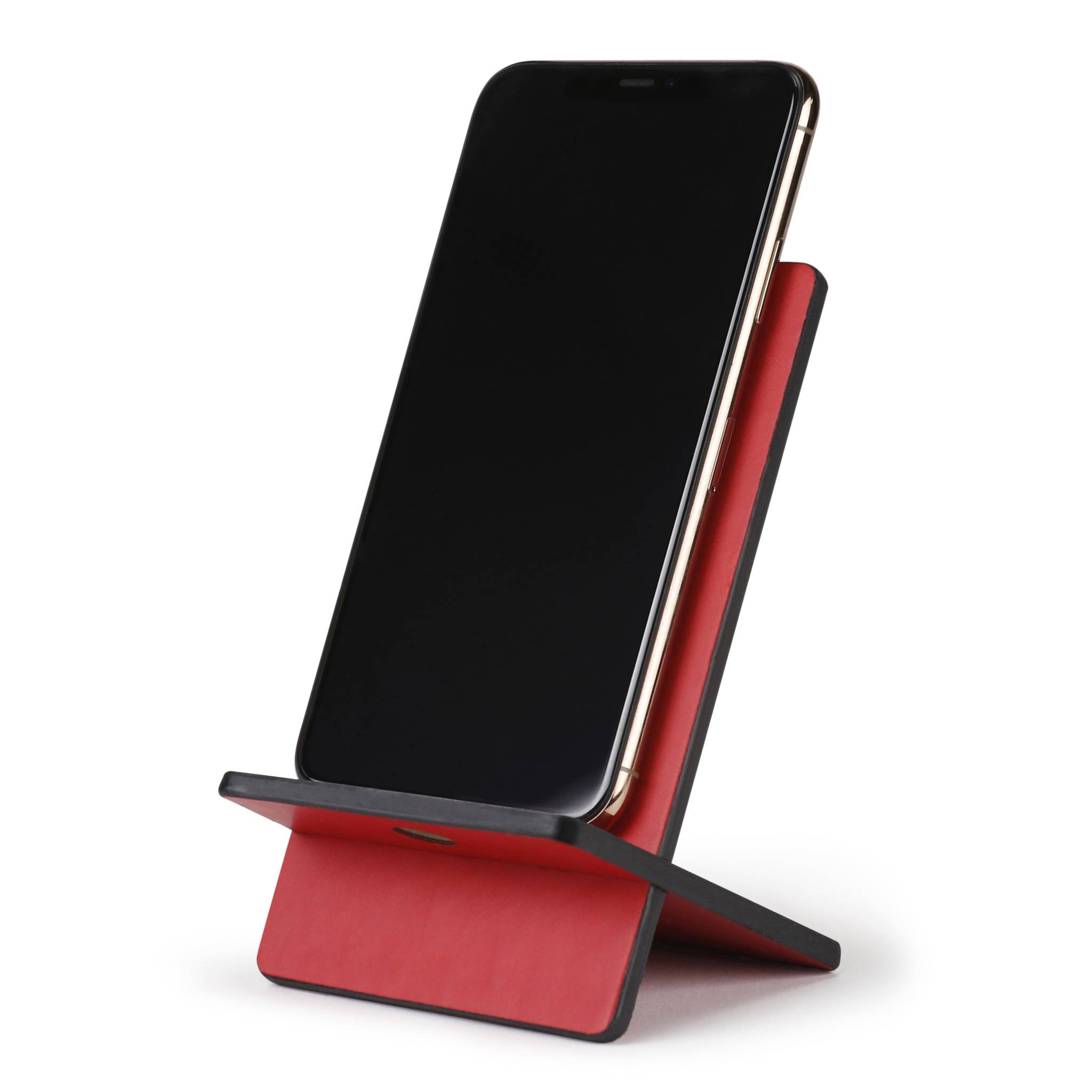 Rhodia Handyhalter italienischem Kunstleder 13x8x8,5 cm Mohnrot 194430C