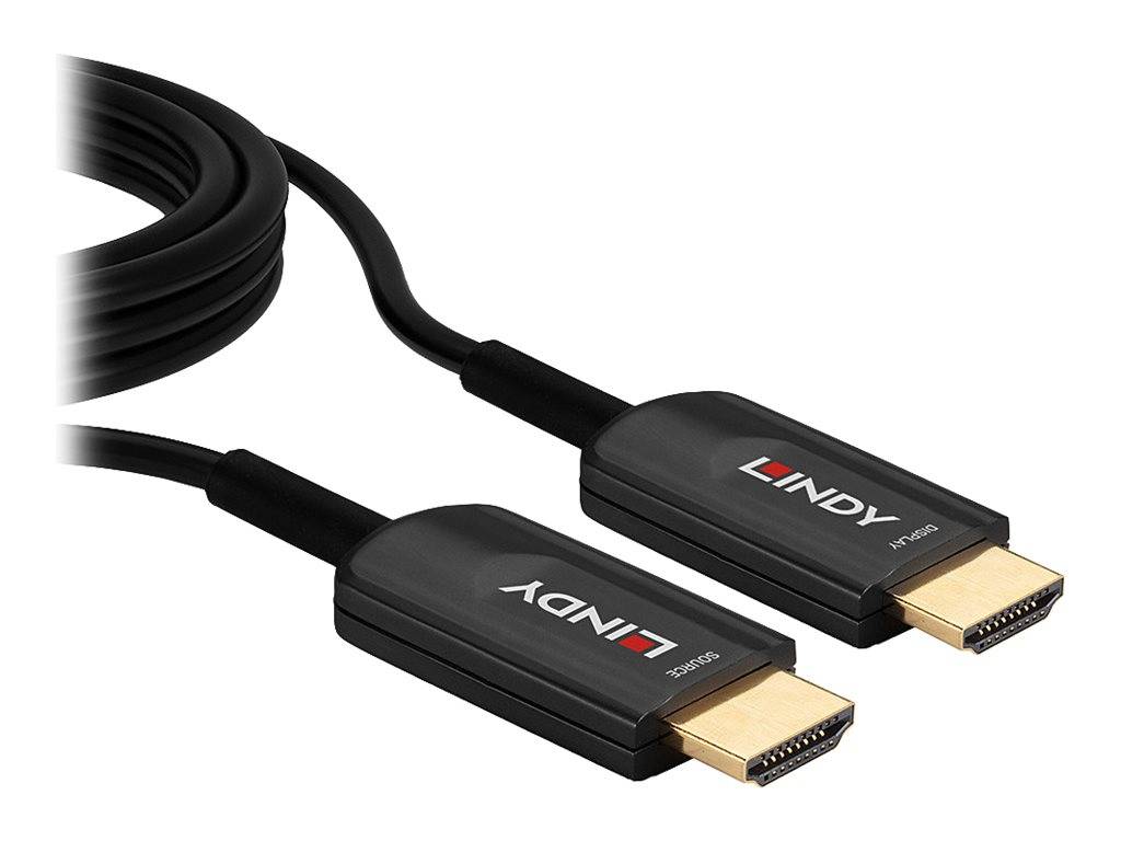 Lindy - Ultra High Speed - HDMI-Kabel - HDMI männlich zu HDMI männlich - 20 m - Hybrid Kupfer/Kohlefaser - Schwarz - run