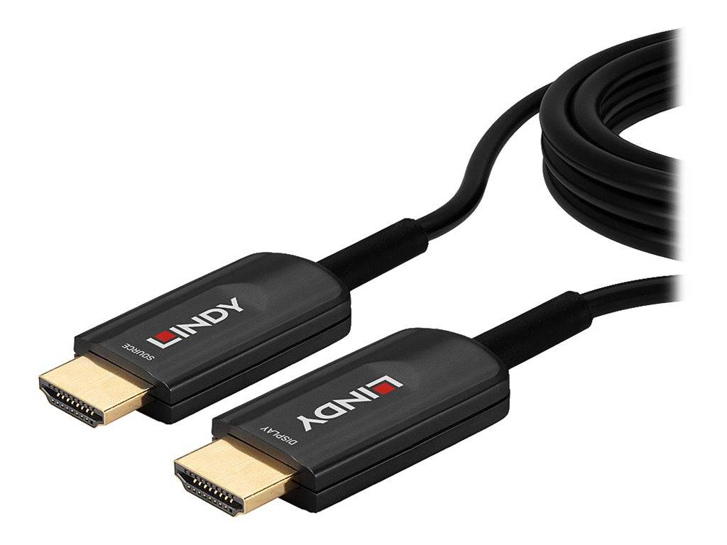 Lindy - Ultra High Speed - HDMI-Kabel - HDMI männlich zu HDMI männlich - 20 m - Hybrid Kupfer/Kohlefaser - Schwarz - run
