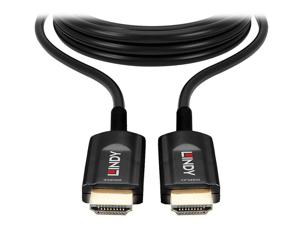 Lindy - Ultra High Speed - HDMI-Kabel - HDMI männlich zu HDMI männlich - 20 m - Hybrid Kupfer/Kohlefaser - Schwarz - run