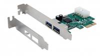 EXSYS EX-11042, PCIe, USB 3.2 Gen 1 (3.1 Gen 1), Weiblich, Full-height / Low-profile, 2x External USB 3.2 Gen 1 A-female