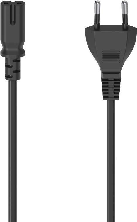 Hama Netzkabel 2-polig Eurostecker 2,5m Doppelnut/C7 schwarz